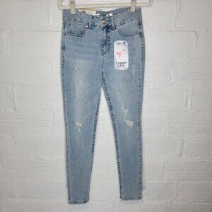 Seven7 Women's Size 8 Jeans Tummyless High Rise Skinny Slimming Distressed
